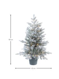 Sapin de Noël LED artificiel enneigé Grandis, haut. 90 cm, Plastique (PVC), Vert, blanc, brun, Ø 63 x haut. 90 cm