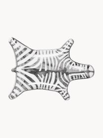 Porzellan Deko-Tablett Zebra, Porzellan, Weiß, Silberfarben, B 15 x T 10 cm
