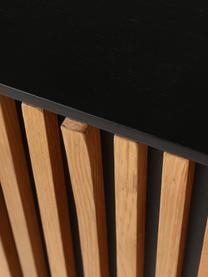 Aparador en roble de diseño Linea, Estructura: tablero de fibras de dens, Patas: metal pintado, Negro, roble, An 159 x Al 74 cm