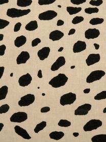 Nackenrolle Leopard mit schwarzem Keder, mit Inlett, 100% Baumwolle, Rolle: Beige, SchwarzKederumrandung: Schwarz, Ø 18 x L 50 cm