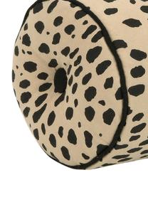 Poduszka wałek z wypełnieniem Leopard, 100% bawełna, Poduszka wałek: beżowy, czarny Wykończenie brzegów: czarny, Ø 18 x D 50 cm