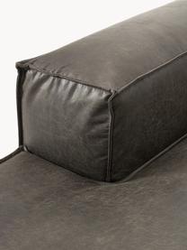 Diván sofá de cuero reciclado Lennon, Tapizado: cuero reciclado (70% cuer, Estructura: madera maciza, madera con, Patas: plástico Este producto es, Cuero gris pardo, An 119 x F 180 cm, chaise longue derecha