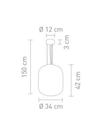 Pendelleuchte Baloni aus Rauchglas, Lampenschirm: Glas, Dunkelgrau, Ø 34 x H 45 cm