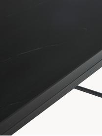 Marmor-Couchtisch Alys, Tischplatte: Marmor, Gestell: Metall, pulverbeschichtet, Schwarz marmoriert, Schwarz, B 80 x T 45 cm