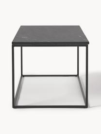 Mesa de centro de mármol Alys, Tablero: mármol natural, Estructura: metal con pintura en polv, Mármol negro, negro, An 80 x F 45 cm