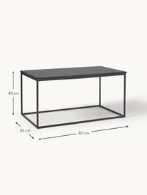 Mramorový konferenční stolek Alys, Černá mramorovaná, černá, Š 80 cm, H 45 cm