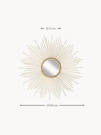 Zrkadlo s kovovým rámom v tvare slnka Ella, Odtiene zlatej, Ø 104 x H 3 cm