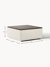 Sofa-Hocker Lennon mit Stauraum, Bezug: 100 % Polyester Der strap, Tablett: Eichenholz, Spannplatte m, Gestell: Spanplatte, mitteldichte , Webstoff Off White, dunkles Eichenholz, B 88 x T 88 cm