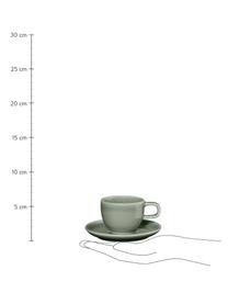 Porzellan-Espressotassen Kolibri mit Untertasse in Grau glänzend, 6 Stück, Porzellan, grau, Ø 6 x H 6 cm, 60 ml