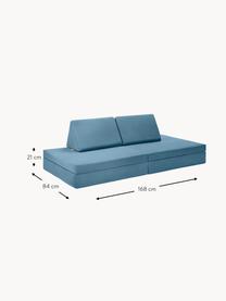 Canapé de jeu modulaire en velours Arktis, Velours bleu, larg. 130 x prof. 65 cm