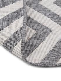 In- & Outdoor-Teppich Palma mit Zickzack-Muster, beidseitig verwendbar, 100% Polypropylen, Grau, Cremeweiss, B 160 x L 230 cm (Grösse M)