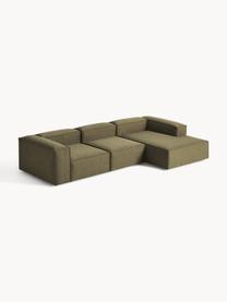 Sofá rinconera modular Lennon, Tapizado: 100% poliéster Alta resis, Estructura: madera contrachapada de p, Patas: plástico Este producto es, Tejido verde oliva, An 327 x F 180 cm, chaise longue izquierda