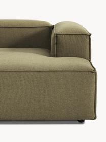Canapé d'angle modulable Lennon, Tissu vert olive, larg. 327 x prof. 180 cm, méridienne à gauche
