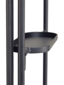 Ovaler Standspiegel Vaniria mit schwarzem Metallrahmen und Ablagefläche, Rahmen: Metall, beschichtet, Spiegelfläche: Spiegelglas, Schwarz, B 82 x H 183 cm