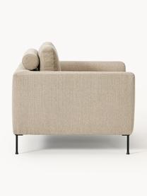 Sofa fauteuil Cucita, Bekleding: geweven stof (100% polyes, Frame: massief grenen, berkenmul, Poten: gelakt metaal Dit product, Geweven stof beige, B 98 x D 94 cm