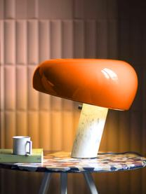 Dimbare tafellamp Snoopy van marmer, Lampenkap: gecoat metaal, Oranje, wit gemarmerd, Ø 47 x H 47 cm