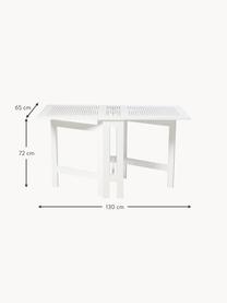 Table de jardin dépliante Butterfly, Bois d'acajou, laqué, Blanc, larg. 130 x prof. 65 cm