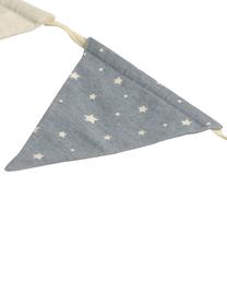 Girlande Zalia mit Flaggen aus Bio-Baumwolle, 250 cm, 100% Bio-Baumwolle, Grau, Beige, L 250 cm