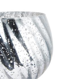 Windlichten Grace, 2 stuks, Glas, Zilverkleurig, Ø 13 x H 42 cm