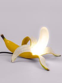 Design LED tafellamp Dewey Banana, Lampenkap: glas, Lampvoet: kunsthars, Geel, wit, 34 x 20 cm