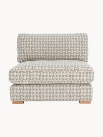 Bouclé loungefauteuil Stories, Bekleding: 50% polyester, 50% katoen, Frame: dennenhout, multiplex, Geweven stof beige, wit, B 93 x D 91 cm