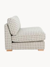 Bouclé loungefauteuil Stories, Bekleding: 50% polyester, 50% katoen, Frame: dennenhout, multiplex, Geweven stof beige, wit, B 93 x D 91 cm