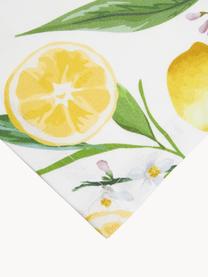 Chemin de table avec motif citron Frutta, 100 % coton, Jaune, blanc, vert, larg. 40 x long. 145 cm