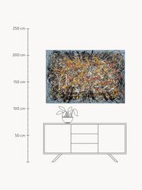 Handgemaltes Leinwandbild Omaggio a Pollock, Dunkelgrau, Mehrfarbig, B 150 x H 100 cm