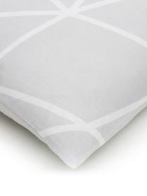 Dubbelzijdig dekbedovertrek Amer, Katoen, Bovenzijde: grijs, wit. Onderzijde: wit, 140 x 200 cm