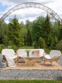 Tuin loungefauteuil Moana van rotan, Bekleding: 100% polyester, Poten: rotan, Geweven stof beige, rotan, B 75 x H 76 cm