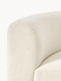 Modulo angolare curvo in teddy Sofia, Rivestimento: teddy (100% polipropilene, Struttura: legno di abete rosso, tru, Piedini: plastica Il materiale uti, Teddy bianco latte, Larg. 190 x Prof. 103 cm