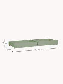 Eco Dream bedlades, 2 stuks, Massief grenenhout, FSC-gecertificeerd, multiplex, Hout, saliegroen gelakt, B 182 x D 60 cm