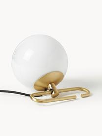 Tischlampe nh1217, Lampenschirm: Glas, Gestell: Stahl, beschichtet, Off White, Goldfarben, B 32 x H 13 cm