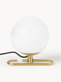 Tischlampe nh1217, Lampenschirm: Glas, Gestell: Stahl, beschichtet, Off White, Goldfarben, B 32 x H 13 cm