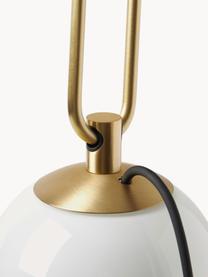 Tafellamp nh1217, Lampenkap: glas, Frame: gecoat staal, Gebroken wit, goudkleurig, B 32 x H 13 cm
