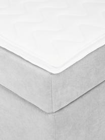 Boxspringbett Oberon, Matratze: 5-Zonen-Taschenfederkern, Füße: Kunststoff Dieses Produkt, Webstoff Hellgrau, B 140 x L 200 cm, Härtegrad H2