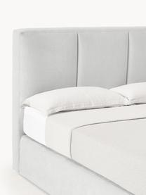 Boxspringbed Oberon, Matras: 5-zones pocketvering, Poten: kunststof Dit product is , Geweven stof lichtgrijs, B 140 x L 200 cm, hardheidsgraad H2