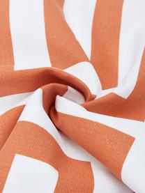 Kussenhoes Bram in oranje/wit met grafisch patroon, 100% katoen, Wit, oranje, 45 x 45 cm