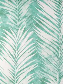 Federa arredo con motivo tropicale Pucca, 100% cotone, Bianco, verde giada, Larg. 40 x Lung. 40 cm