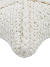 Coussin étoile grosse maille Sparkle, Blanc, larg. 45 x long. 45 cm