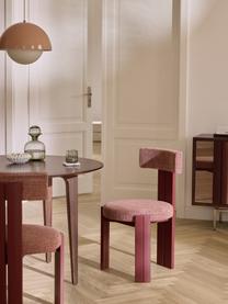 Chaise rembourrée en bois Katya, Tissu lie de vin, bois de chêne lie de vin laqué, larg. 49 x prof. 51 cm