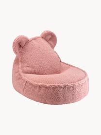 Pouf en peluche pour enfant Bear, Peluche rose pâle, larg. 60 x prof. 70 cm