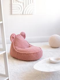 Pouf en peluche pour enfant Bear, Peluche rose pâle, larg. 60 x prof. 70 cm