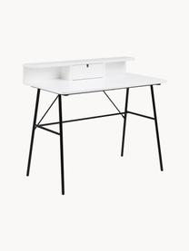 Bureau Pascal, Poten: gelakt metaal, Wit, B 100 x H 88 cm