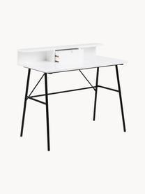 Bureau Pascal, Poten: gelakt metaal, Wit, B 100 x H 88 cm