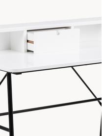 Bureau Pascal, Poten: gelakt metaal, Wit, B 100 x H 88 cm