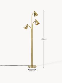 Metalen vloerlamp Arturo, Lamp: metaal, gecoat, Goudkleurig, Ø 9 x H 17 cm, 250 ml