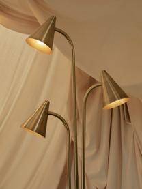 Lampa podłogowa z metalu Arturo, Odcienie złotego, W 159 cm