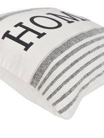Pruhovaný povlak na polštář z recyklované bavlny Home, 100 % bavlna, s certifikací GRS, Krémově bílá, černá, Š 45 cm, D 45 cm