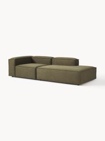 Diván modular Lennon, Tapizado: 100% poliéster Alta resis, Estructura: madera contrachapada de p, Patas: plástico Este producto es, Tejido verde oliva, An 269 x F 119 cm, reposabrazos derecho